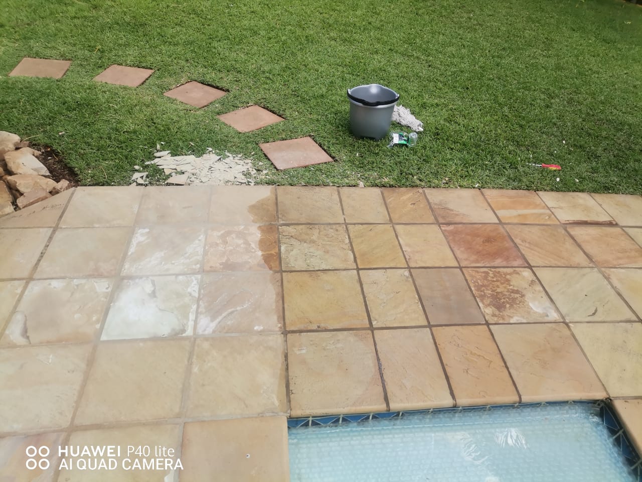 Poolside tiling